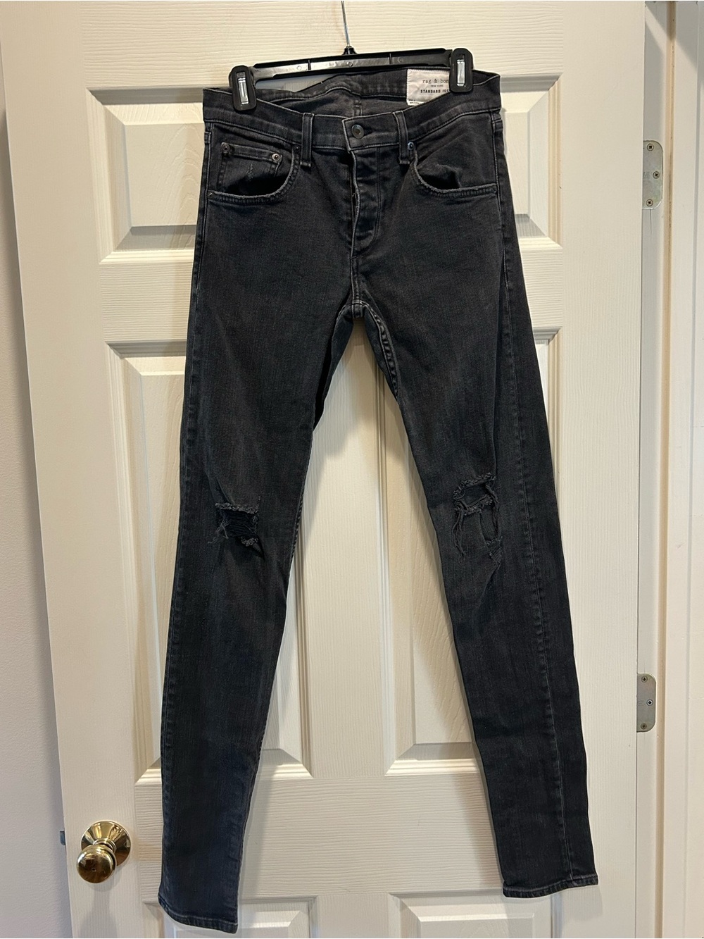 rag & bone Black Skinny Distressed Jeans